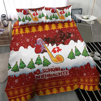 Swiss Santa Plays The Alphorn Christmas Bedding Set The Matterhorn with Christmas Elements - Wonder Print Shop