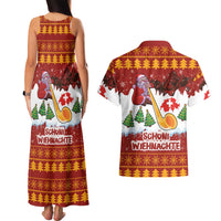 Swiss Santa Plays The Alphorn Christmas Couples Matching Tank Maxi Dress and Hawaiian Shirt The Matterhorn with Christmas Elements - Wonder Print Shop
