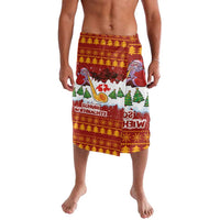 Swiss Santa Plays The Alphorn Christmas Lavalava The Matterhorn with Christmas Elements - Wonder Print Shop