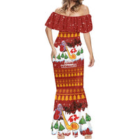 Swiss Santa Plays The Alphorn Christmas Mermaid Dress The Matterhorn with Christmas Elements - Wonder Print Shop