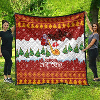 Swiss Santa Plays The Alphorn Christmas Quilt The Matterhorn with Christmas Elements - Wonder Print Shop
