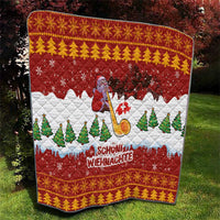 Swiss Santa Plays The Alphorn Christmas Quilt The Matterhorn with Christmas Elements - Wonder Print Shop