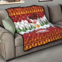 Swiss Santa Plays The Alphorn Christmas Quilt The Matterhorn with Christmas Elements - Wonder Print Shop