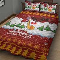 Swiss Santa Plays The Alphorn Christmas Quilt Bed Set The Matterhorn with Christmas Elements - Wonder Print Shop