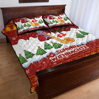 Swiss Santa Plays The Alphorn Christmas Quilt Bed Set The Matterhorn with Christmas Elements - Wonder Print Shop