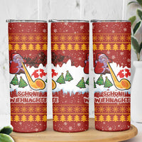 Swiss Santa Plays The Alphorn Christmas Skinny Tumbler The Matterhorn with Christmas Elements - Wonder Print Shop