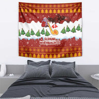 Swiss Santa Plays The Alphorn Christmas Tapestry The Matterhorn with Christmas Elements - Wonder Print Shop