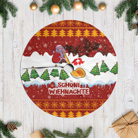 Swiss Santa Plays The Alphorn Christmas Tree Skirt The Matterhorn with Christmas Elements - Wonder Print Shop