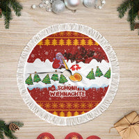 Swiss Santa Plays The Alphorn Christmas Tree Skirt The Matterhorn with Christmas Elements - Wonder Print Shop