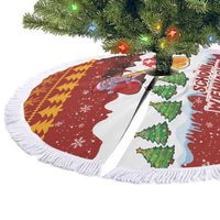 Swiss Santa Plays The Alphorn Christmas Tree Skirt The Matterhorn with Christmas Elements - Wonder Print Shop