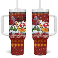 Swiss Santa Plays The Alphorn Christmas Tumbler With Handle The Matterhorn with Christmas Elements - Wonder Print Shop