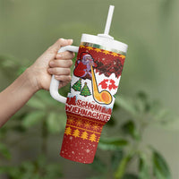 Swiss Santa Plays The Alphorn Christmas Tumbler With Handle The Matterhorn with Christmas Elements - Wonder Print Shop