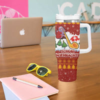 Swiss Santa Plays The Alphorn Christmas Tumbler With Handle The Matterhorn with Christmas Elements - Wonder Print Shop