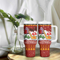Swiss Santa Plays The Alphorn Christmas Tumbler With Handle The Matterhorn with Christmas Elements - Wonder Print Shop