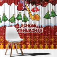 Swiss Santa Plays The Alphorn Christmas Window Curtain The Matterhorn with Christmas Elements - Wonder Print Shop