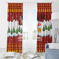 Swiss Santa Plays The Alphorn Christmas Window Curtain The Matterhorn with Christmas Elements - Wonder Print Shop