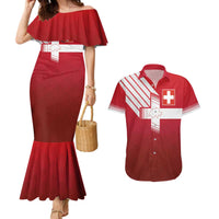 Custom Swiss Football Jersey for The Champions Couples Matching Mermaid Dress and Hawaiian Shirt LT03