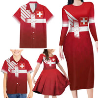 Custom Swiss Football Jersey for The Champions Family Matching Long Sleeve Bodycon Dress and Hawaiian Shirt LT03
