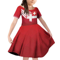 Custom Swiss Football Jersey for The Champions Family Matching Off Shoulder Short Dress and Hawaiian Shirt LT03