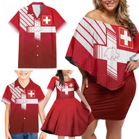 Custom Swiss Football Jersey for The Champions Family Matching Off Shoulder Short Dress and Hawaiian Shirt LT03