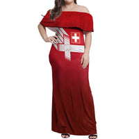 Custom Swiss Football Jersey for The Champions Off Shoulder Maxi Dress LT03