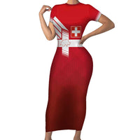 Custom Swiss Football Jersey for The Champions Short Sleeve Bodycon Dress LT03