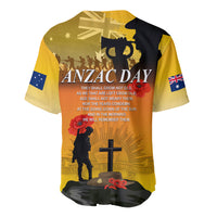 Australia ANZAC Day Baseball Jersey Gallipoli Lest We Forget - Wonder Print Shop