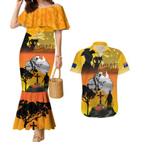 Australia ANZAC Day Couples Matching Mermaid Dress and Hawaiian Shirt Gallipoli Lest We Forget - Wonder Print Shop
