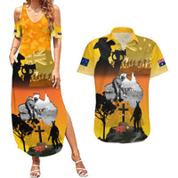 Australia ANZAC Day Couples Matching Summer Maxi Dress and Hawaiian Shirt Gallipoli Lest We Forget - Wonder Print Shop