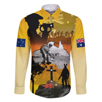Australia ANZAC Day Family Matching Off Shoulder Long Sleeve Dress and Hawaiian Shirt Gallipoli Lest We Forget - Wonder Print Shop
