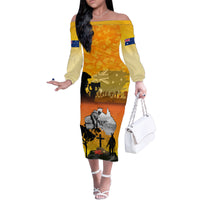 Australia ANZAC Day Family Matching Off Shoulder Long Sleeve Dress and Hawaiian Shirt Gallipoli Lest We Forget - Wonder Print Shop