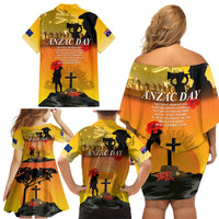 Australia ANZAC Day Family Matching Off Shoulder Short Dress and Hawaiian Shirt Gallipoli Lest We Forget - Wonder Print Shop