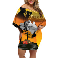 Australia ANZAC Day Family Matching Off Shoulder Short Dress and Hawaiian Shirt Gallipoli Lest We Forget - Wonder Print Shop
