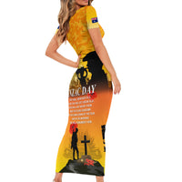 Australia ANZAC Day Family Matching Short Sleeve Bodycon Dress and Hawaiian Shirt Gallipoli Lest We Forget - Wonder Print Shop