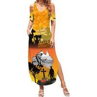 Australia ANZAC Day Family Matching Summer Maxi Dress and Hawaiian Shirt Gallipoli Lest We Forget - Wonder Print Shop