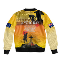 Australia ANZAC Day Sleeve Zip Bomber Jacket Gallipoli Lest We Forget - Wonder Print Shop