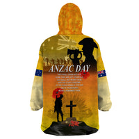 Australia ANZAC Day Wearable Blanket Hoodie Gallipoli Lest We Forget - Wonder Print Shop