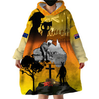 Australia ANZAC Day Wearable Blanket Hoodie Gallipoli Lest We Forget - Wonder Print Shop