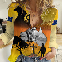 Australia ANZAC Day Women Casual Shirt Gallipoli Lest We Forget - Wonder Print Shop