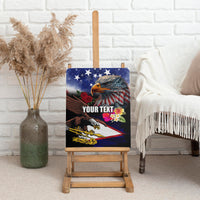 Personalised United States and American Samoa Canvas Wall Art Bald Eagle Rose and Hibiscus Flower - Wonder Print Shop