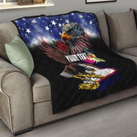 Personalised United States and American Samoa Quilt Bald Eagle Rose and Hibiscus Flower - Wonder Print Shop