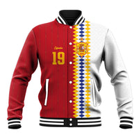 Spain Football 2026 Custom Baseball Jacket La Roja Red and White Split