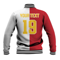 Spain Football 2026 Custom Baseball Jacket La Roja Red and White Split