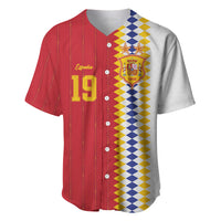 Spain Football 2026 Custom Baseball Jersey La Roja Red and White Split