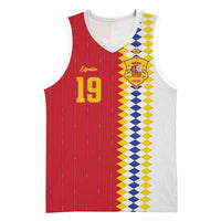 Spain Football 2026 Custom Basketball Jersey La Roja Red and White Split