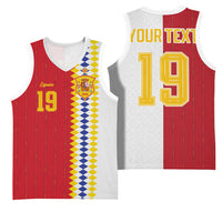 Spain Football 2026 Custom Basketball Jersey La Roja Red and White Split