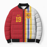 Spain Football 2026 Custom Bomber Puffer Jacket La Roja Red and White Split