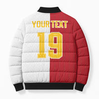 Spain Football 2026 Custom Bomber Puffer Jacket La Roja Red and White Split