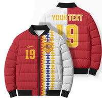 Spain Football 2026 Custom Bomber Puffer Jacket La Roja Red and White Split