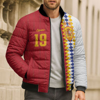 Spain Football 2026 Custom Bomber Puffer Jacket La Roja Red and White Split